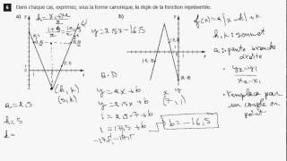 Secondaire 5 SN Québec Fonction valeur absolue trouver la règle à partir du graphique [upl. by Eras]