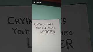 Crying makes lashes longershorts ytshorts art subscribe crying trending [upl. by Deehahs]