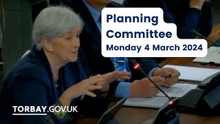 Torbay Council Planning Meeting 4 March 2024 [upl. by Nayrb]