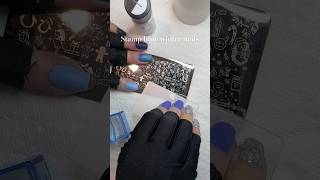 Stamp nail art over dip powder holiday nails nailtutorial dippowder diynails stamping [upl. by Yahsal]