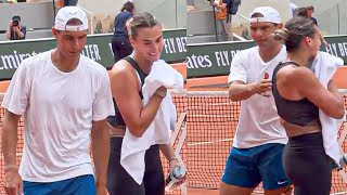 Rafael Nadal and Aryna Sabalenka Together on the Court  RolandGarros 2024 [upl. by Marlene115]