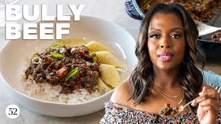 The Story of Jamaican Bully Beef  Behind The Recipe with Millie Peartree [upl. by Loferski525]