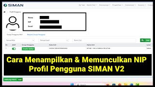 Cara Menampilkan amp Memunculkan NIP Profil Pengguna SIMAN V2 HapusReset Kode authenticator [upl. by Nytram816]