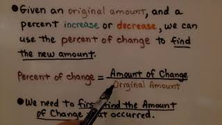 7th Grade Math 51c Using Percent of Change [upl. by Korff808]