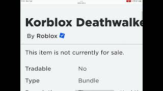 RIP Roblox Korblox Deathwalker [upl. by Anitnamaid]