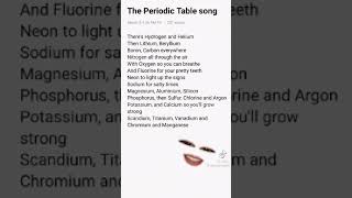 The Periodic Table Song  credit goes to the rightful owner [upl. by Geraud825]