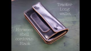 Tracker long wallet  Horween shell cordovan Black [upl. by Cyril137]