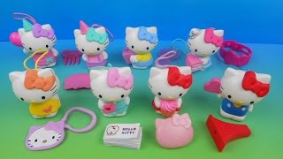 2014 HELLO KITTY 40th ANNIVERSARY BIRTHDAY SET OF 8 McDONALDS HAPPY MEAL COLLECTION VIDEO REVIEW [upl. by Antrim]