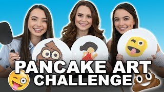 Pancake Art Challenge with Rosanna Pansino  Merrell Twins [upl. by Ahsinyar]