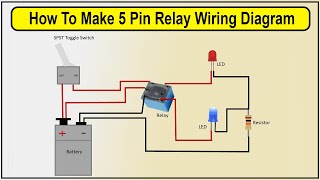 How To Make 5 Pin Relay Wiring Diagram  4 Pin Relay Wiring [upl. by Anneh]