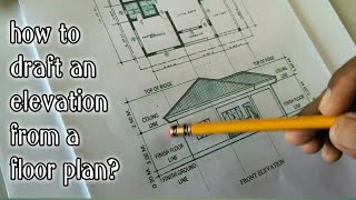 How to draft an ELEVATION from a floor plan  easiest way by hand  Drafting Basics [upl. by Housen191]