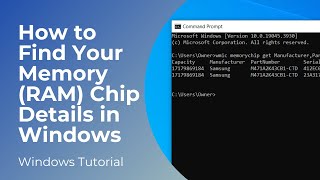 How to Find Your Memory RAM Chip Details in Windows 10 [upl. by Airdnax]