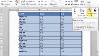 Word Tips Convert Table Into Text [upl. by Viviana]