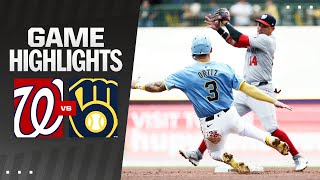 Nationals vs Brewers Game Highlights 71424  MLB Highlights [upl. by Philpot134]