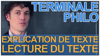 Lexplication de texte  la lecture du texte  Philosophie  Terminale  Les Bons Profs [upl. by Eelimaj]