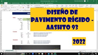 Diseño de PAVIMENTO RÍGIDO  Excel Automatizado  2023 [upl. by Lainad830]