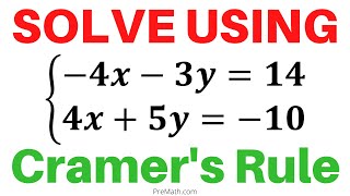 How to Solve a System of Equations using Cramers Rule  StepbyStep Tutorial [upl. by Yajiv]