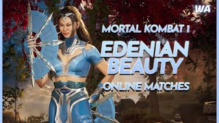 NEW MASKLESS KITANA SKIN  Kitana Mortal Kombat 1 Online Matches [upl. by Lachus24]