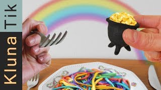 EATING A RAINBOW WITH GOLD Kluna Tik Dinner  ASMR eating sounds no talk oro del arco iris [upl. by Lowndes]