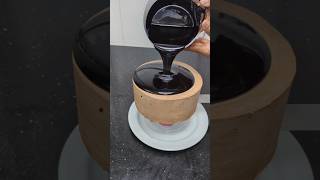 Chocolate mirror glaze cake Decoration shortvideo cake viralvideo foryou chocolatecake 🖤🖤🖤🖤🖤🖤🖤🖤 [upl. by Arst]