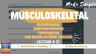 Osteoporosis Bisphosphonates teriparatide lab values in bone diseases  Musculoskeletal  21 [upl. by Acinorrev538]