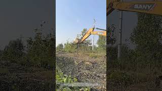 Process Of Excavator Destroying A Little Tree Under The Policy Of Returning Forest To Farmland [upl. by Suirrad]