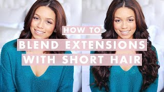 How To Clip In and Blend Hair Extensions with ShortMedium Length Hair [upl. by Emaj]