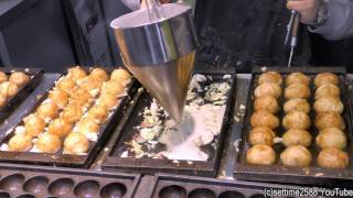 Hong Kong Street Food from Japan Takoyaki Octopus Snack Cooked in Mong Kok [upl. by Zosima923]