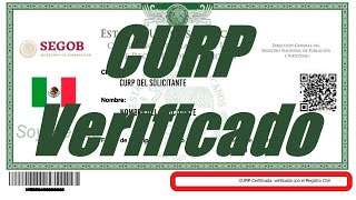 GUÍA PARA OBTENER TU CURP VERIFICADO [upl. by Millman609]