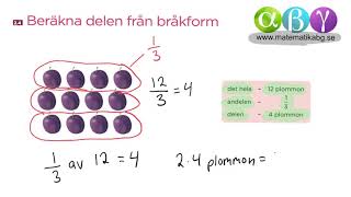 G 24 Beräkna delen från bråkform [upl. by Moia415]