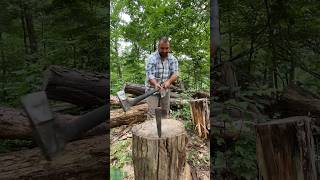 Splitting wedge vs hickory 2 old footage splittingfirewood [upl. by Ycrep278]