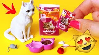 🌟 КОРМ Whiskas МИСКА ИГРУШКИ для МИНИ КОШКИ 💖 Вещи для КУКОЛ 😍 FIMO Мастер класс Анна Оськина [upl. by Nire]