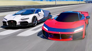 Ferrari F80 2025 vs Bugatti Tourbillon  Drag Race 10 KM [upl. by Hebrew]