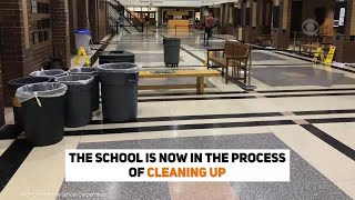 Avon High School cleaning up after storm system results in multiple leaks [upl. by Nanete]