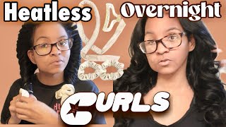 EASY OVERNIGHT HEATLESS CURLS TUTORIALheatlesscurls [upl. by Halland]