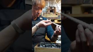 Japanese smoking pipe Master Forging a pipe from One Metal Sheet [upl. by Gniw843]