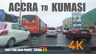 Accra To Kumasi Rain Travel by Road with a Mercedes Benz W203 C230 in Ghana 4K [upl. by Aneehsram963]