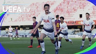 Youth League highlights Barcelona 02 Tottenham [upl. by Ahtanamas]