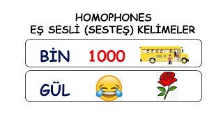 Turkish Vocabulary  Homophones Eş Sesli  Sesteş Kelimeler [upl. by Inneg]