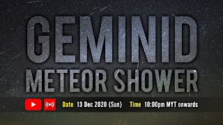 Geminid Meteor Shower 2020121314 Live Stream [upl. by Seugram110]