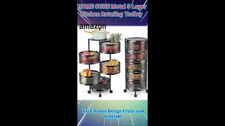 HOME CUBE Metal 5 Layer Kitchen Rotating Trolleyhome5layerkitchenrotatingtrolleyyoutubeshorts [upl. by Sink408]