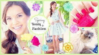 Spring Makeup Hair  Outfit Inspiration [upl. by Yenetruoc731]