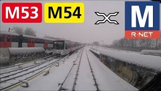 🚇 GVB Rnet Amsterdam Metrolijn 53 en 54 Cabinerit Gein  Centraal Station  Gaasperplas in sneeuw [upl. by Ayn]