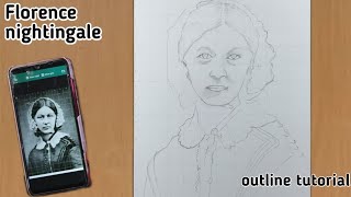 How to draw Florence nightingaledrawing Florence nightingale [upl. by Kohler]