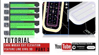 Edit Elevation Feature Line Civil 3D PART 3 [upl. by Odlaw557]