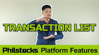 Philstocks Platform Features Transaction List [upl. by Olvan243]