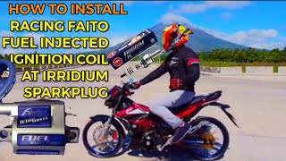 HOW TO INSTALL RACING FAITO FUEL INJECTION IGNATION COIL AND IRRIDIUM SPARK PLUG FOR RAIDER150 FI [upl. by Jain609]