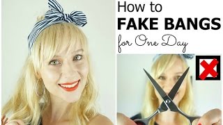 How to fake bangs  fringe for one day ❤ Hair tutorial for medium or long hair [upl. by Pru]