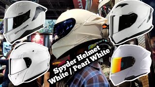 Spyder Helmet White  Pearl white  Makina Moto Show [upl. by Savitt]