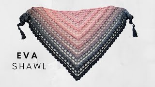 ENCHANTING EVA SHAWL  FREE CROCHET PATTERN [upl. by Addison]